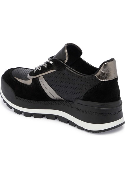 Siyah Hakiki Deri Kadın Sneaker - K24S1AY67521-A23