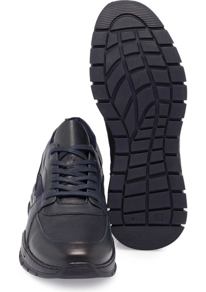 Lacivert Hakiki Deri Erkek Sneaker - E24S1AY57095-A31