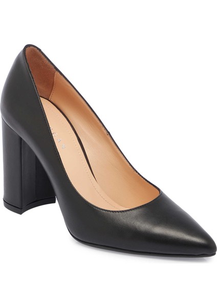 Siyah Hakiki Deri Kadın Topuklu Ayakkabı - K24S1AY67598-A23 indirimleri