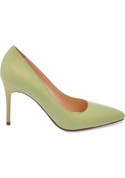 Yeşil Hakiki Deri Kadın Stiletto - K24S1AY67599-G81