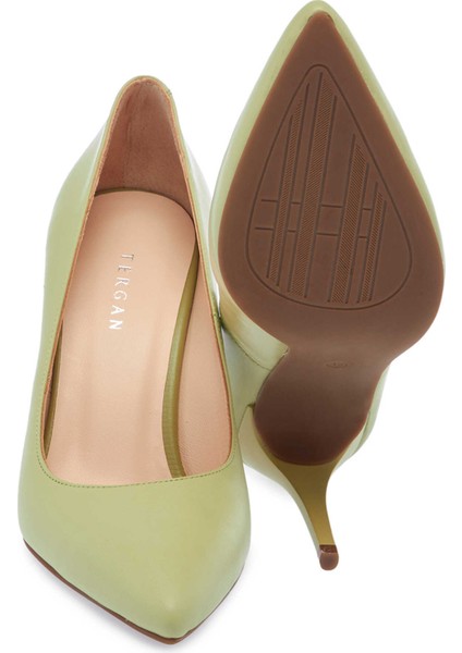 Yeşil Hakiki Deri Kadın Stiletto - K24S1AY67599-G81