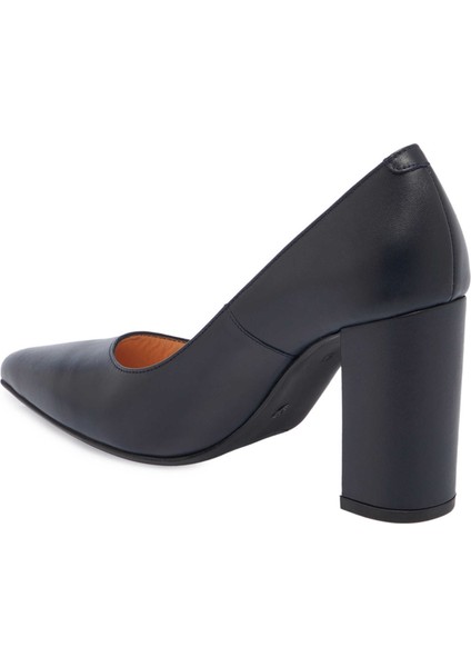 Lacivert Hakiki Deri Kadın Topuklu Ayakkabı - K24S1AY67598-A31 indirimleri