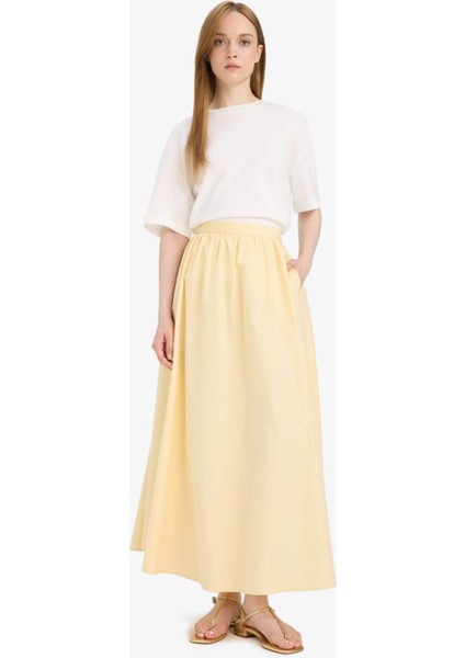 A Kesim Basic Düz Poplin Maxi Tesettür Etek E4369AX25SP