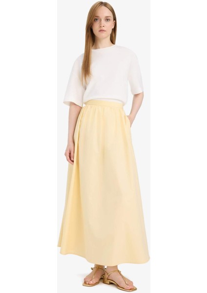 A Kesim Basic Düz Poplin Maxi Tesettür Etek E4369AX25SP