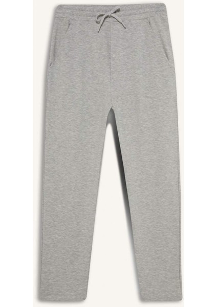 Regular Fit Basic Düz Beli Bağcıklı Düz Paça Cepli Eşofman Altı D6762AX25AU