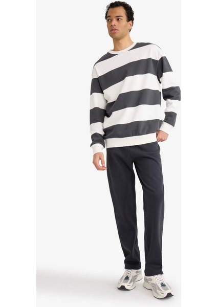 Regular Fit Beli Bağcıklı Düz Paça Eşofman Altı