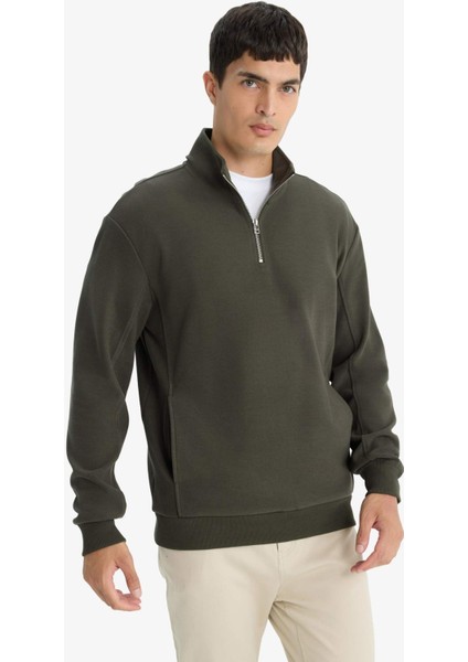 Regular Fit Yarım Fermuarlı Sweatshirt E9629AX25AU