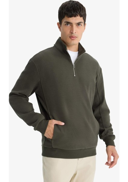 Regular Fit Yarım Fermuarlı Sweatshirt E9629AX25AU