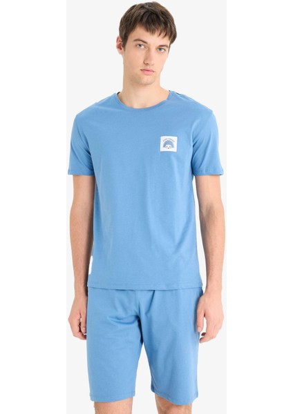 Pijama Takımı Baskılı Kısa Kollu Üst Şort F6185AX25SP