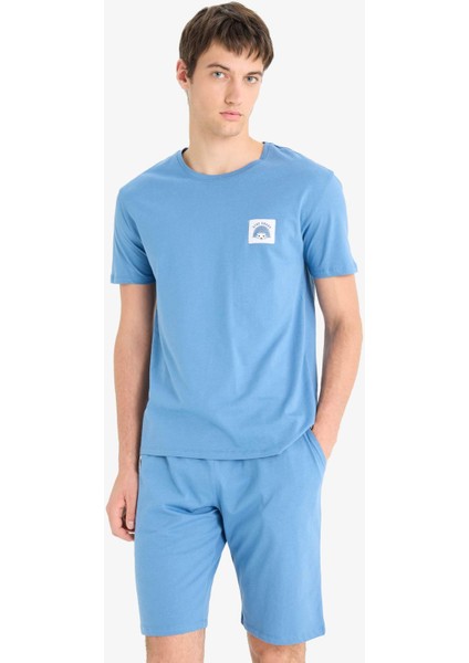 Pijama Takımı Baskılı Kısa Kollu Üst Şort F6185AX25SP