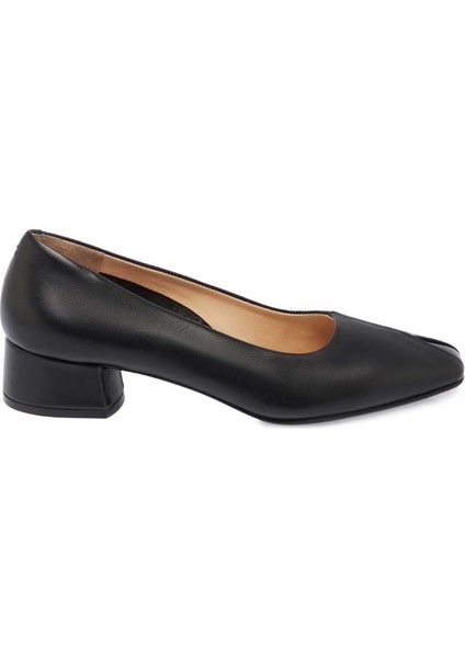 Siyah Hakiki Deri Kadın Topuklu Ayakkabı - K24S1AY67707-N97