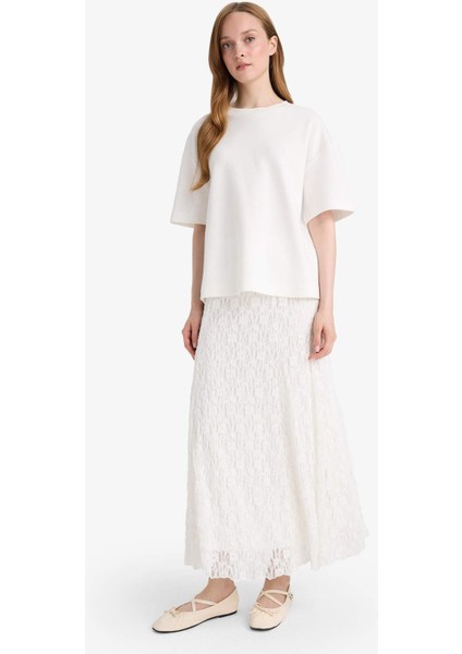 Dantel Beyaz Maxi Etek F5014AX25HS