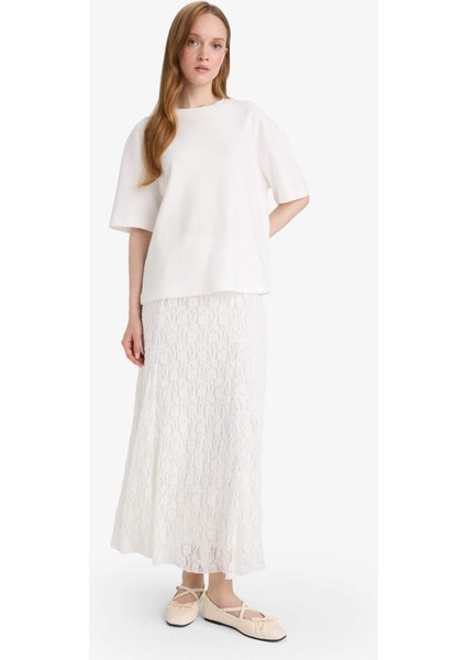 Dantel Beyaz Maxi Etek F5014AX25HS