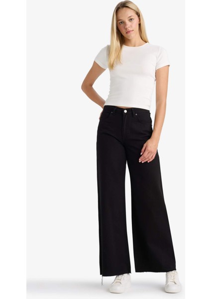 Wide Leg Normal Bel Standart Boy Gabardin Pantolon