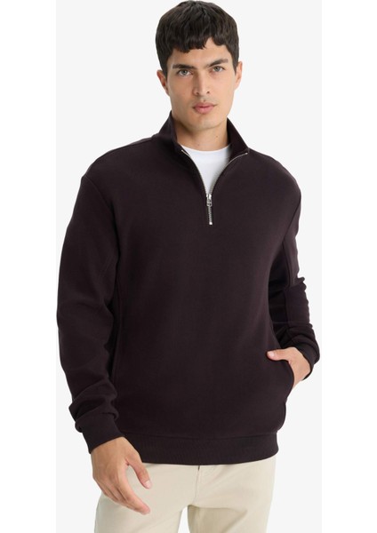 Regular Fit Yarım Fermuarlı Sweatshirt E9629AX25AU