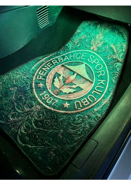 Lacivert-Sarı Temalı, Sanatsal Baskılı Fenerbahçe Oto Dekor Paspas