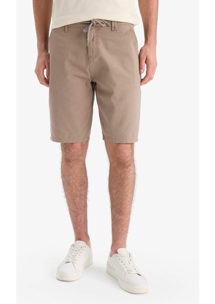 %100 Pamuk Regular Fit Düz Paça Gabardin Bermuda Şort C5397AX25SM