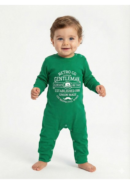 Retro Gentleman Yazılı Erkek Bebek Tulum 6-9 / 9-12 / 12-18 / 18-24 Ay