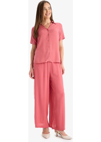 Culotte Geniş Paça Krinkıl Viskon Kapri C9565AX25SM