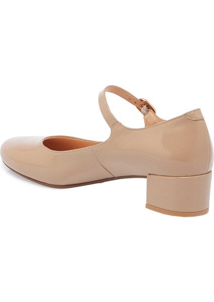 Nude Hakiki Rugan Deri Kadın Topuklu Ayakkabı - K24S1AY67600-M3G