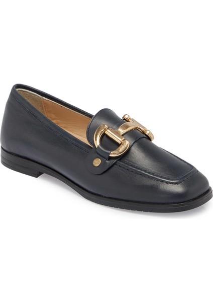 Lacivert Hakiki Deri Kadın Loafer - K24S1AY67568-A31