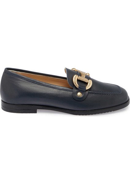Lacivert Hakiki Deri Kadın Loafer - K24S1AY67568-A31