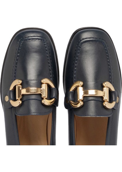 Lacivert Hakiki Deri Kadın Loafer - K24S1AY67568-A31