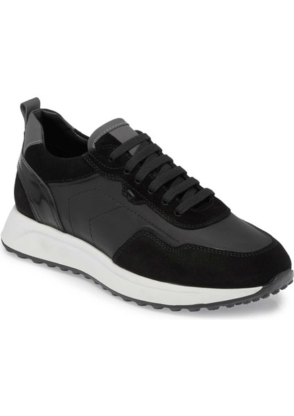 Siyah Hakiki Deri Erkek Sneaker - E24S1AY57068-W19