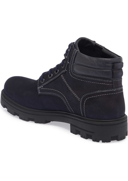Lacivert Hakiki Nubuk Deri Erkek Casual Bot - E24K1BT57086-C39
