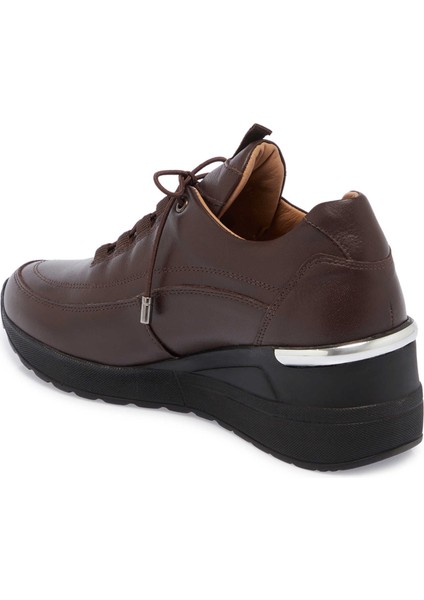 Kahve Hakiki Deri Kadın Sneaker - K24S1AY67512-A24