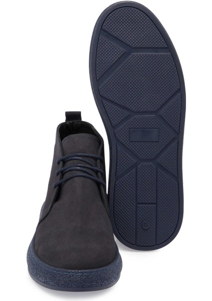 Lacivert Hakiki Nubuk Deri Erkek Casual Bot - E24K1BT56962-C39