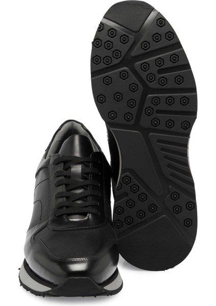 Siyah Hakiki Deri Erkek Sneaker - E24S1AY57042-K4J