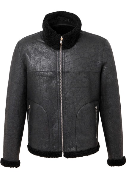 Siyah Deri-Kürk Erkek Deri Kaban - E21KDM310206-S1W