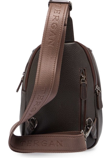 Kahve Hakiki Deri Unisex Çapraz Askılı Çanta - S1AC00021511-A42