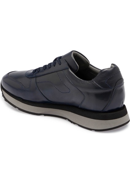 Lacivert Hakiki Deri Erkek Sneaker - E24S1AY57042-K4K
