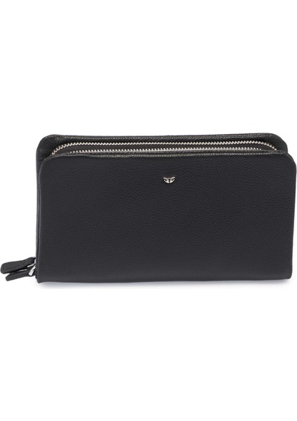 Siyah Hakiki Deri Unisex Portföy Çantası - S1PC00002197-U9G