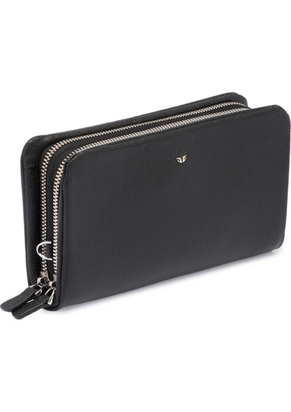 Siyah Hakiki Deri Unisex Portföy Çantası - S1PC00002197-U9G