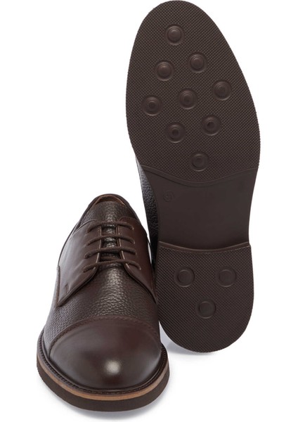Kahve Hakiki Deri Erkek Klasik Ayakkabı - E24S1AY56955-A24