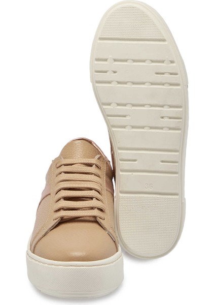 Bej Hakiki Deri Kadın Sneaker - K24S1AY67569-T8Z
