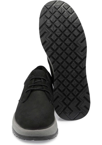 Siyah Hakiki Nubuk Deri Erkek Casual Ayakkabı - E24S1AY56938-A64