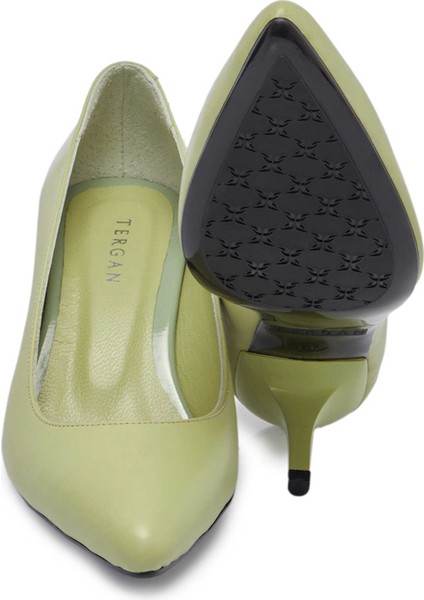 Yeşil Hakiki Deri Kadın Stiletto - K24S1AY67737-S1X
