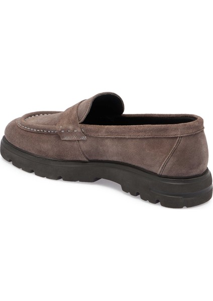 Bej Hakiki Süet Deri Erkek Loafer - E24S1AY56930-T86