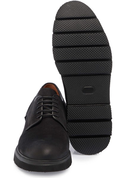 Siyah Hakiki Nubuk Deri Erkek Klasik Ayakkabı - E24S1AY57013-A64