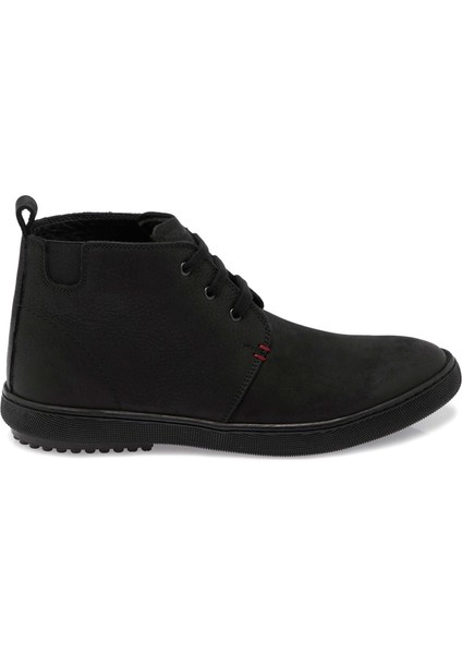 Siyah Hakiki Nubuk Deri Erkek Casual Bot - E24K1BT56994-A64
