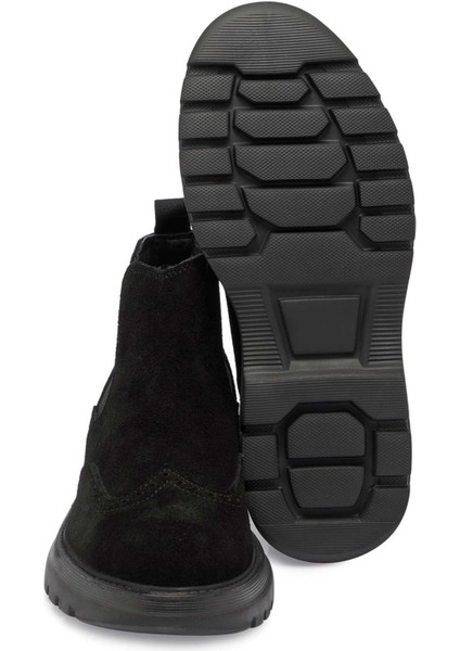 Siyah Hakiki Süet Deri Erkek Casual Bot - E24K1BT56928-A01