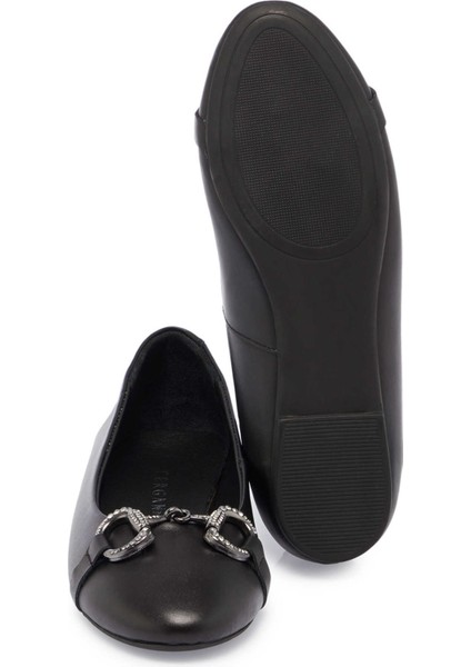 Siyah Hakiki Deri Kadın Babet - K24S1BB67720-A23