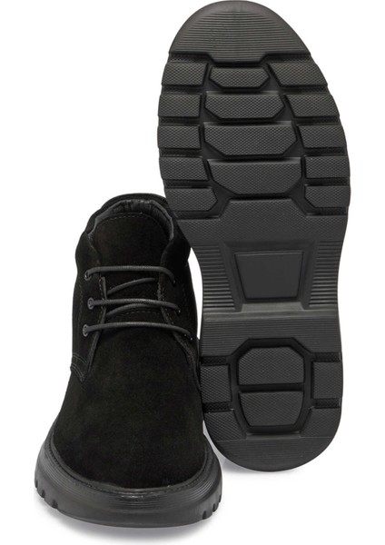 Siyah Hakiki Süet Deri Erkek Casual Bot - E24K1BT56929-A01