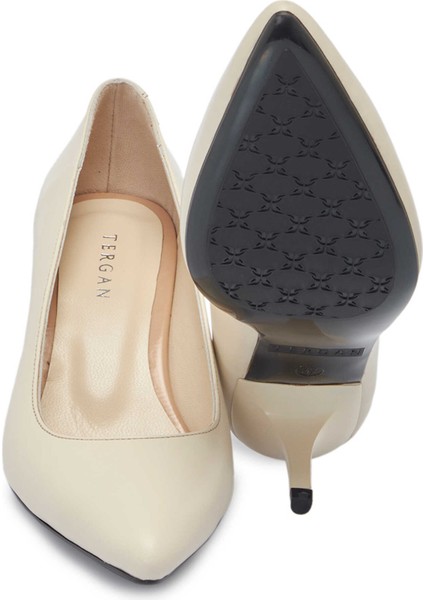 Krem Hakiki Deri Kadın Stiletto - K24S1AY67737-A68
