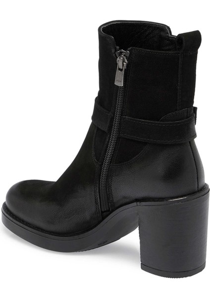 Siyah Hakiki Nubuk Deri Kadın Klasik Bot - K24K1BT67653-A64
