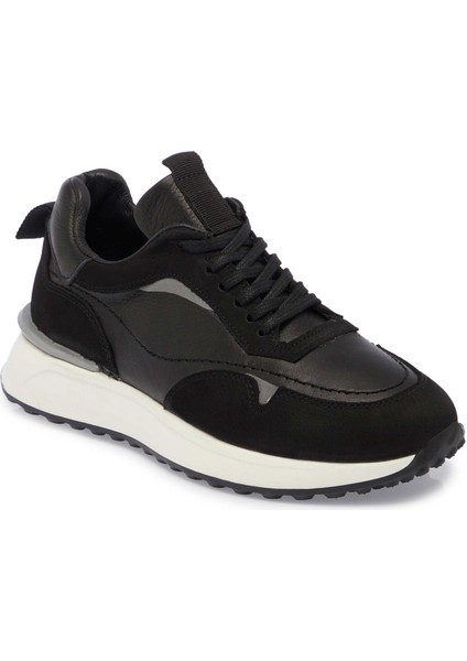 Siyah Hakiki Deri Erkek Sneaker - E24S1AY56936-A23 indirimleri